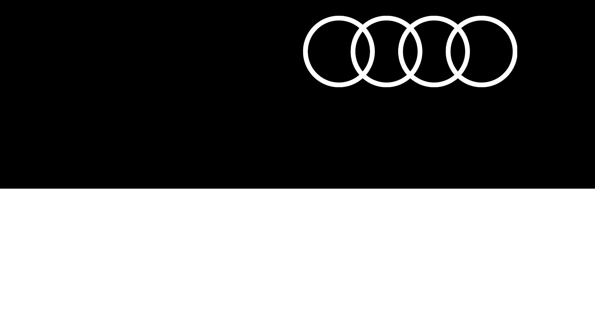 Audi Ringe in weiss mit schwarzen Hintergrund