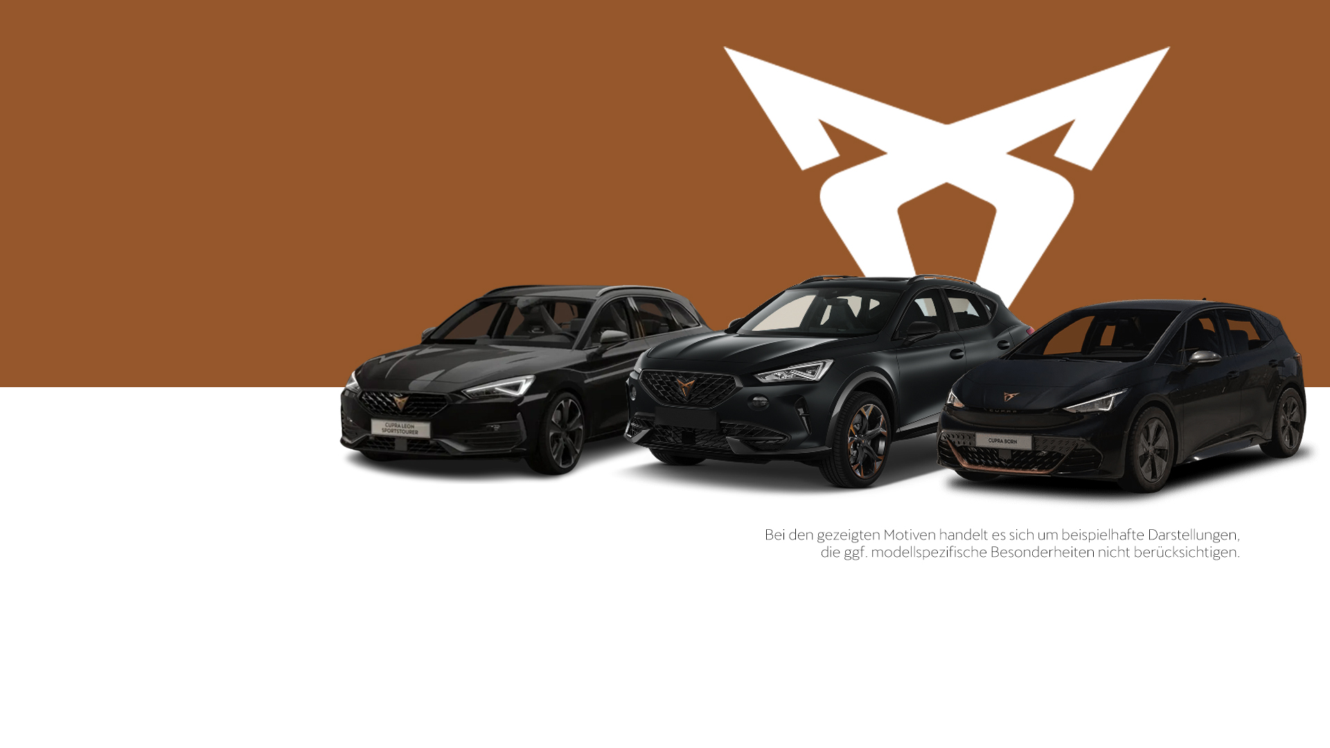 Headerbild Cupra Marke und 3 Modelle