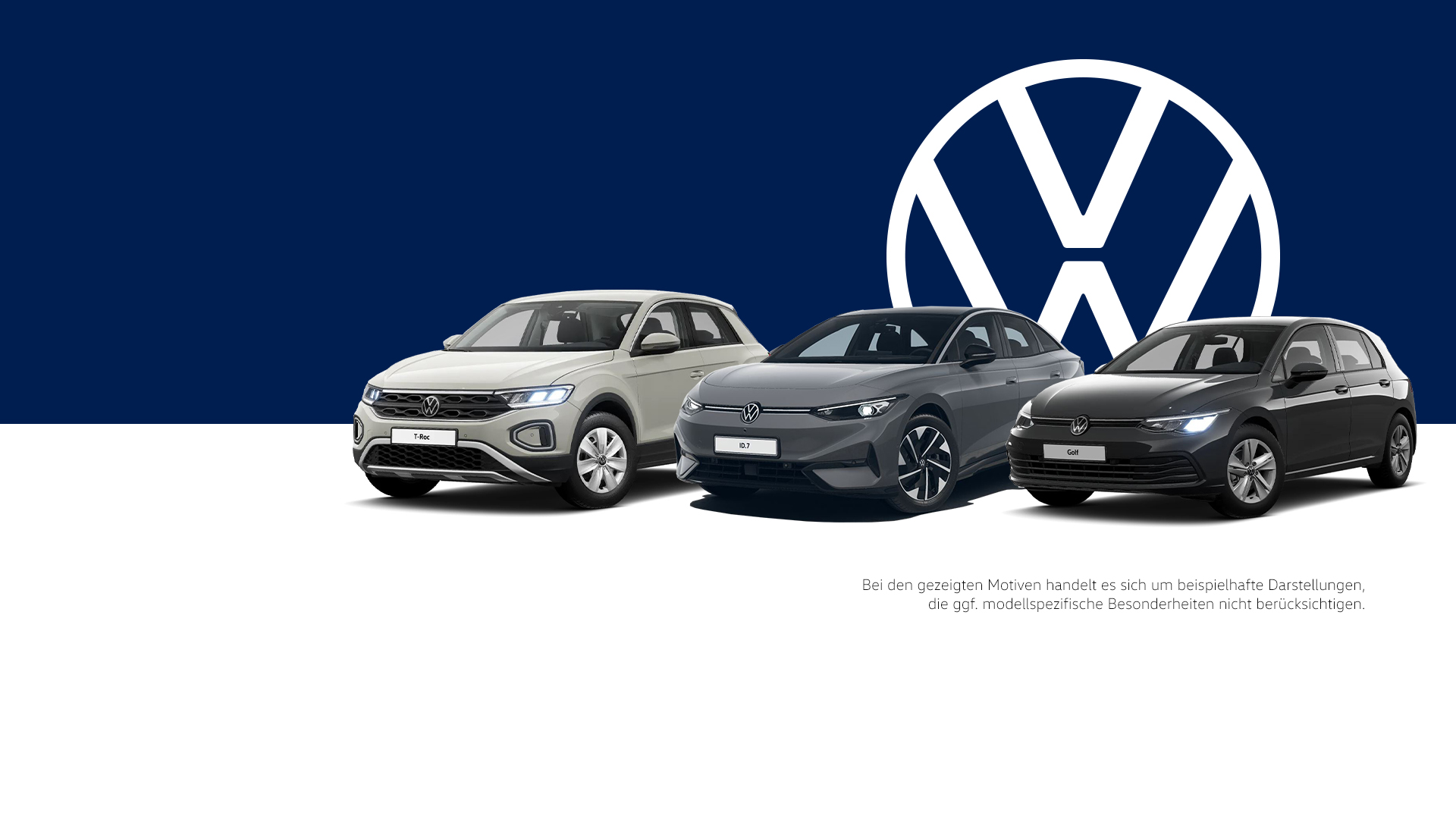 Headerbild VW Marke und 3 Modelle