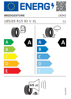 Bridgestone185 65 R 15 92 V XL